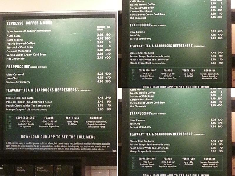 Starbucks Menu