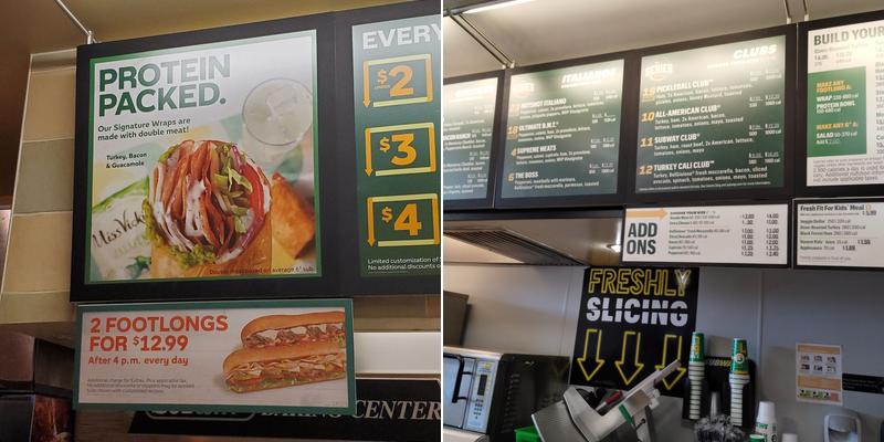 Subway Menu