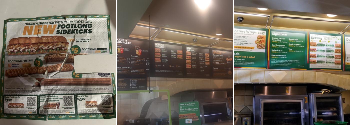 Subway Menu