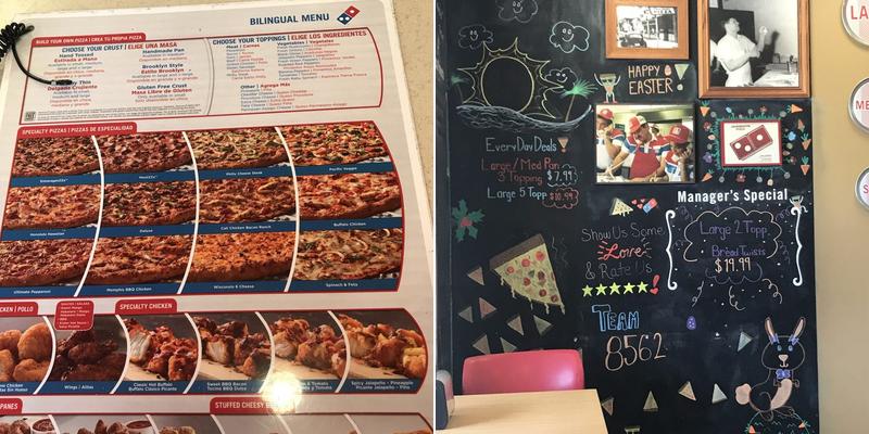 Domino's Pizza Menu