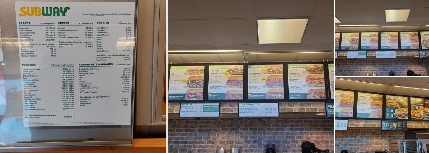 Subway Menu