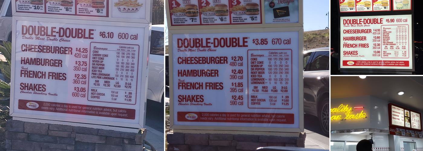 In-N-Out Burger Menu