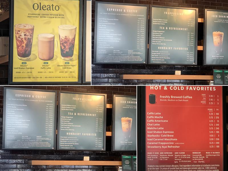 Starbucks Coffee Company Menu