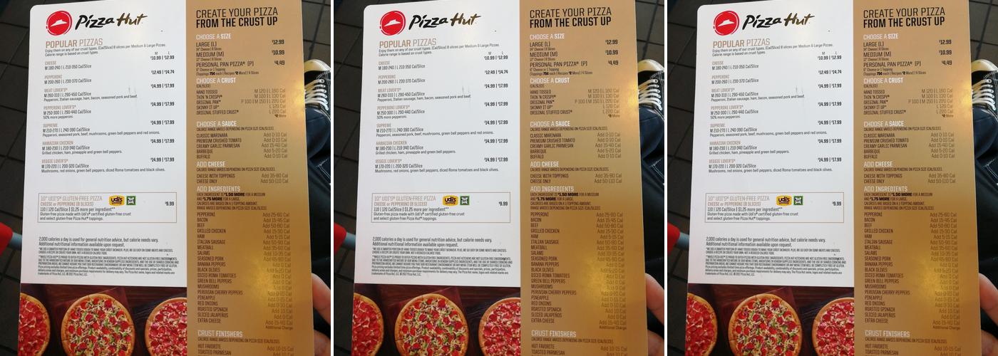 Pizza Hut Menu