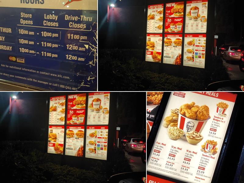 KFC Menu