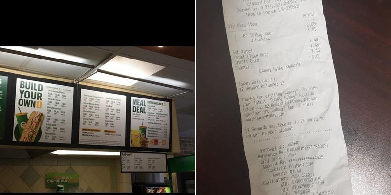 Subway Menu
