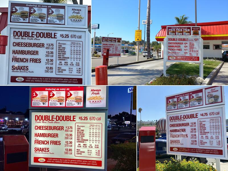 In-N-Out Burger Menu