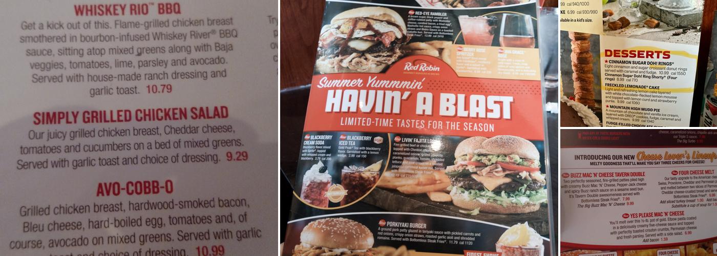 Red Robin Gourmet Burgers and Brews Menu