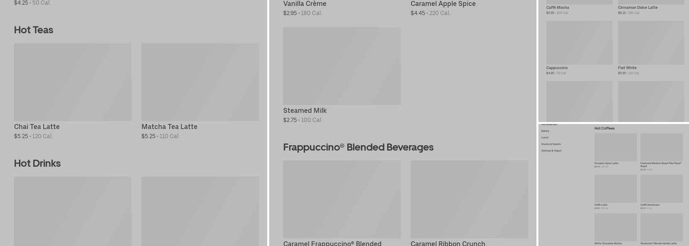 Starbucks Coffee Company Menu