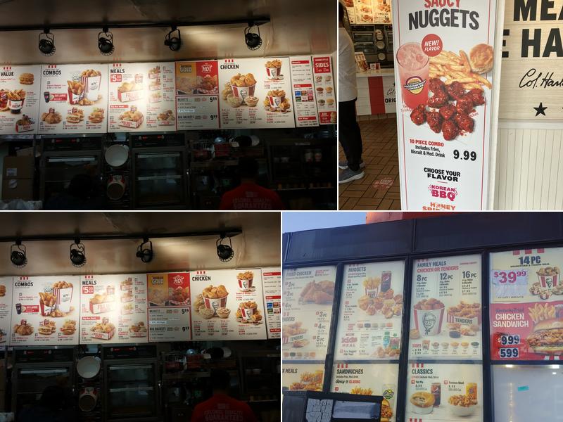 KFC Menu