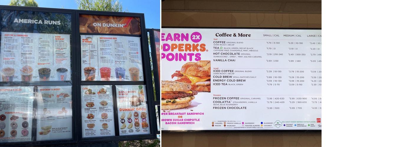 Dunkin' Menu