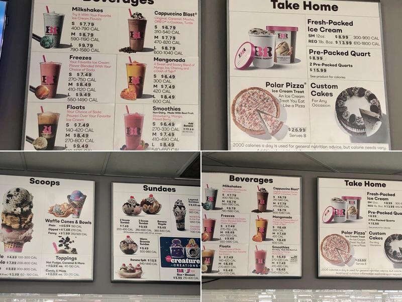 Baskin-Robbins Menu
