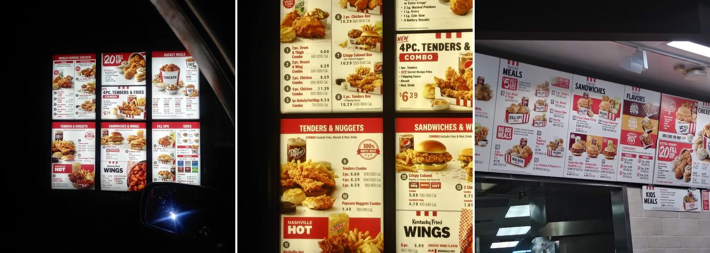 KFC Menu