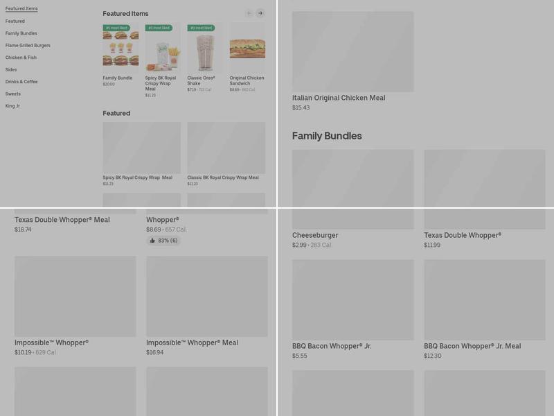 Burger King Menu