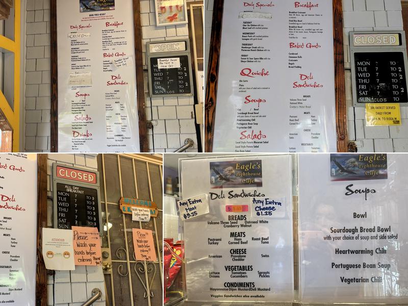 Eagle's Lighthouse Cafe Menu