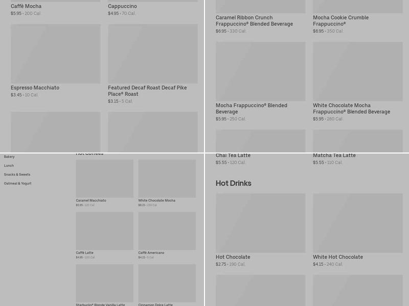 Starbucks Menu