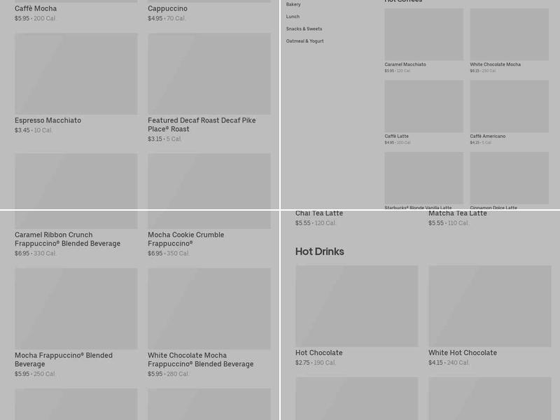 Starbucks Menu