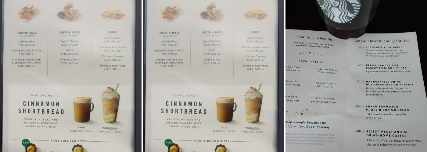Starbucks Coffee Company Menu