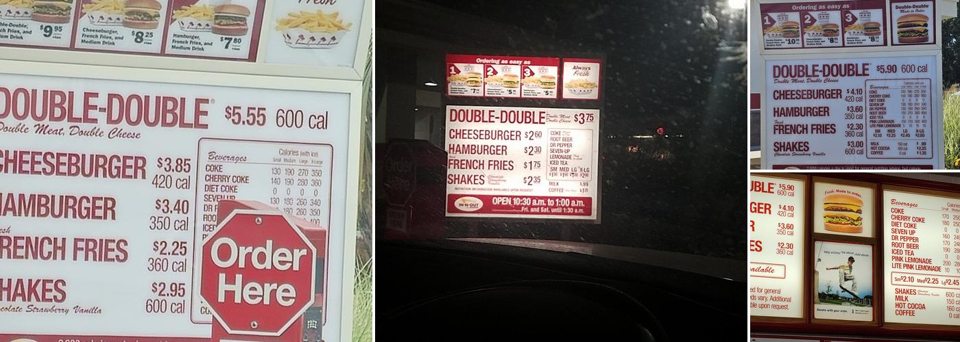 In-N-Out Burger Menu