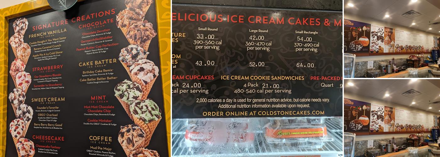 Cold Stone Creamery Menu