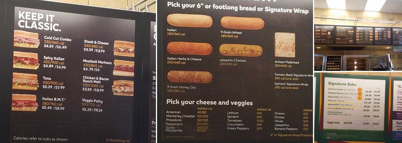 Subway Menu