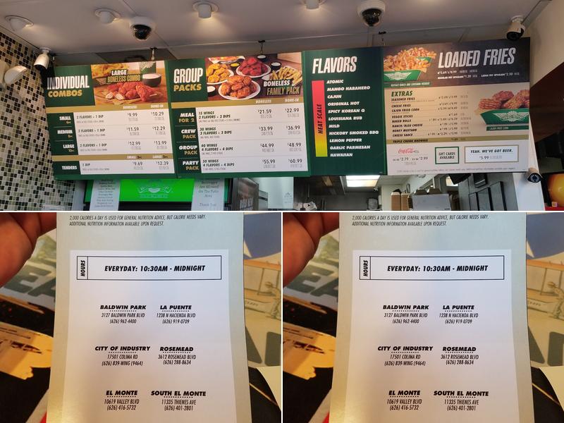 Wingstop Menu