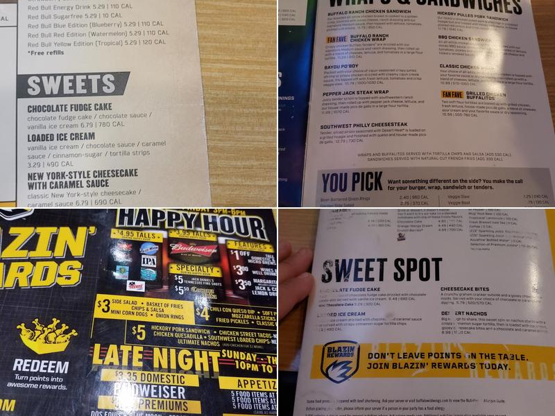 Buffalo Wild Wings Menu