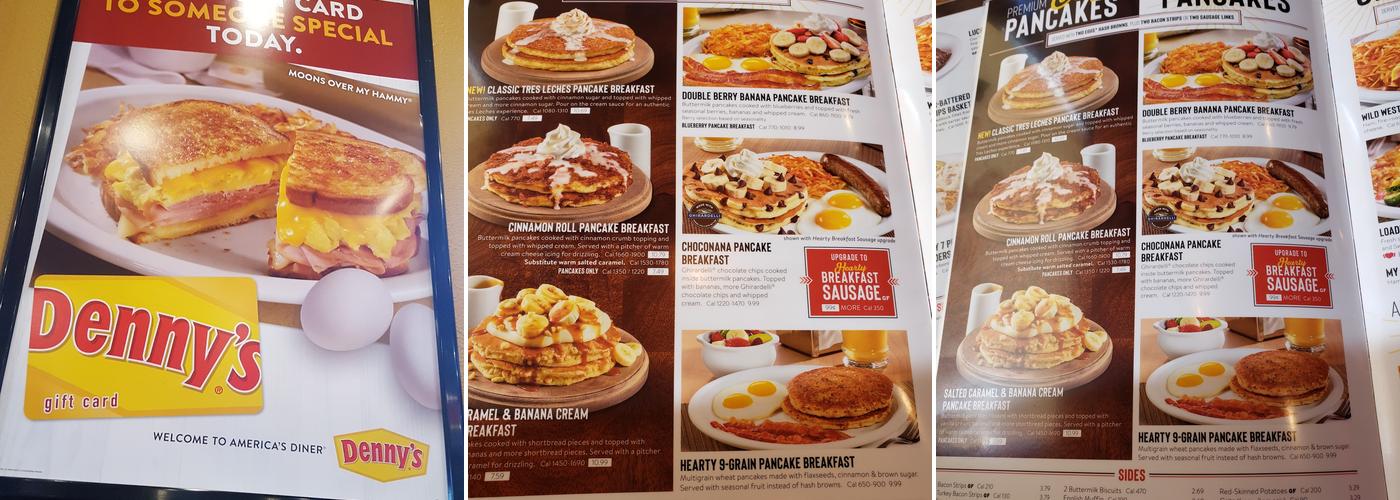 Denny's Restaurant Menu