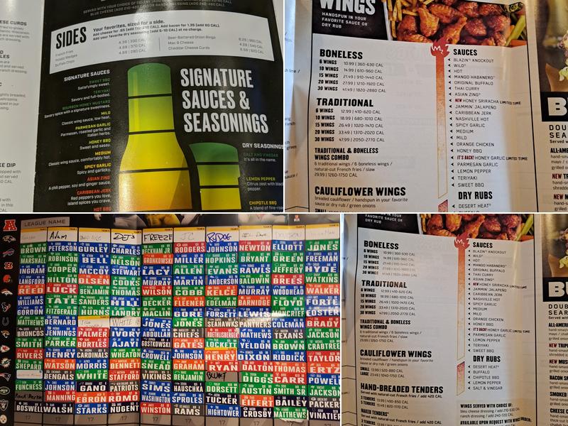 Buffalo Wild Wings Menu