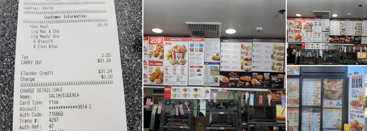 KFC Menu