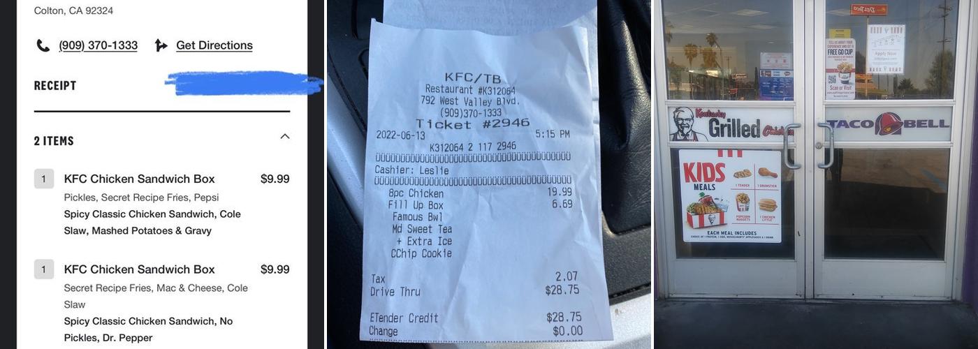 KFC Menu