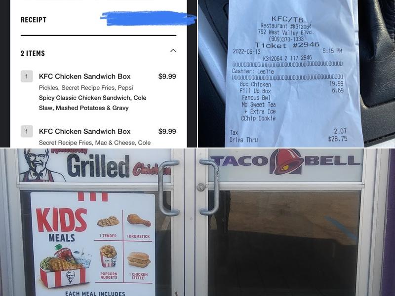 KFC Menu