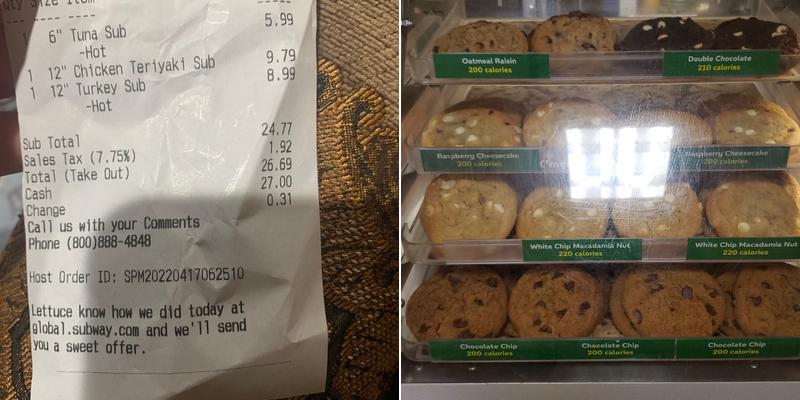 Subway Menu