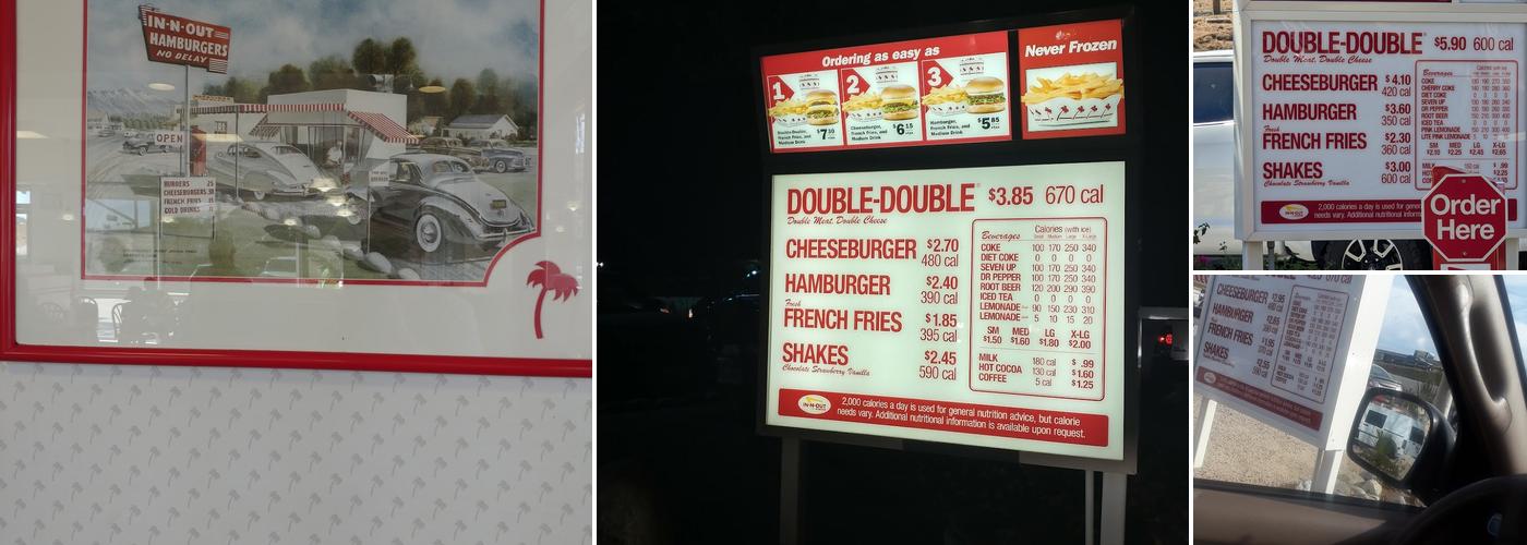 In-N-Out Burger Menu