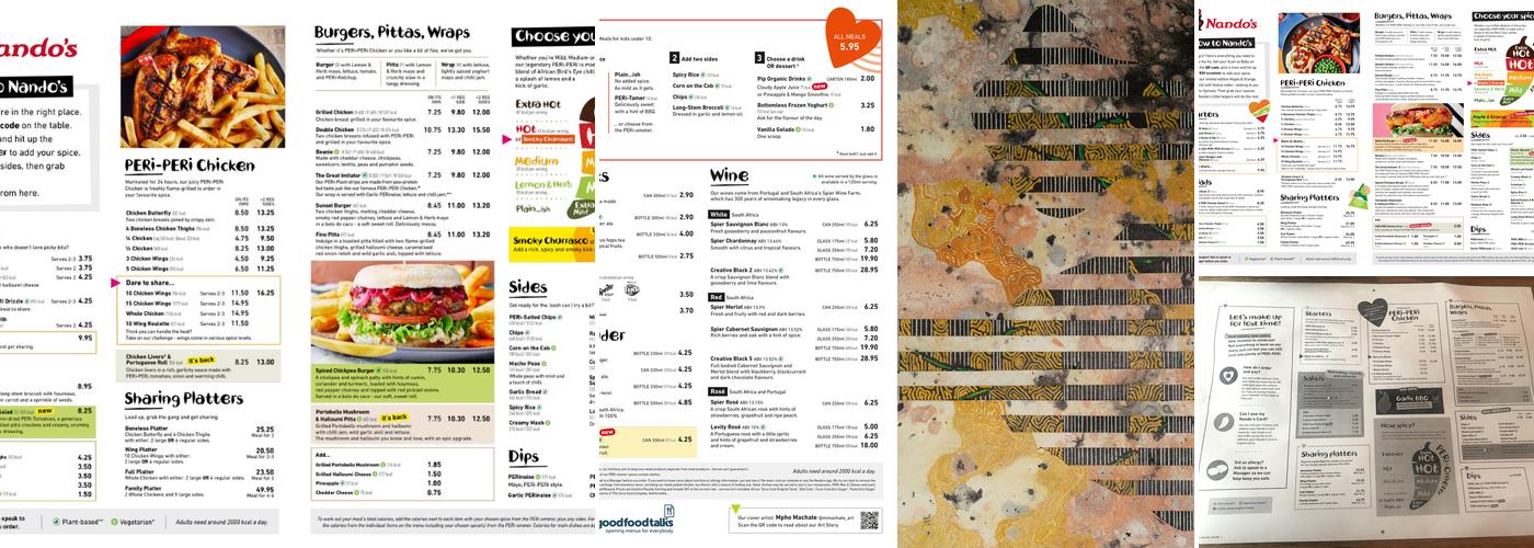 Nando's Guildford Menu