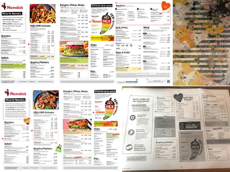 Nando's Guildford Menu