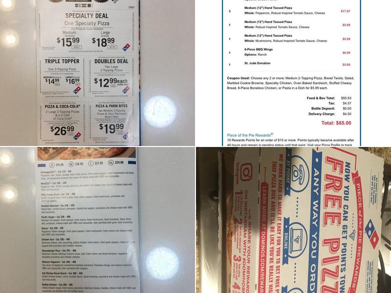 Domino's Pizza Menu