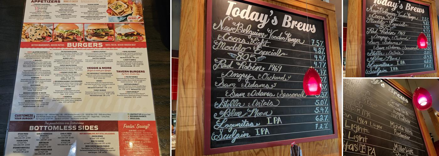 Red Robin Gourmet Burgers and Brews Menu