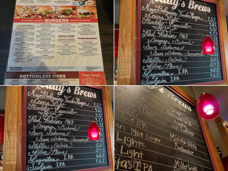 Red Robin Gourmet Burgers and Brews Menu