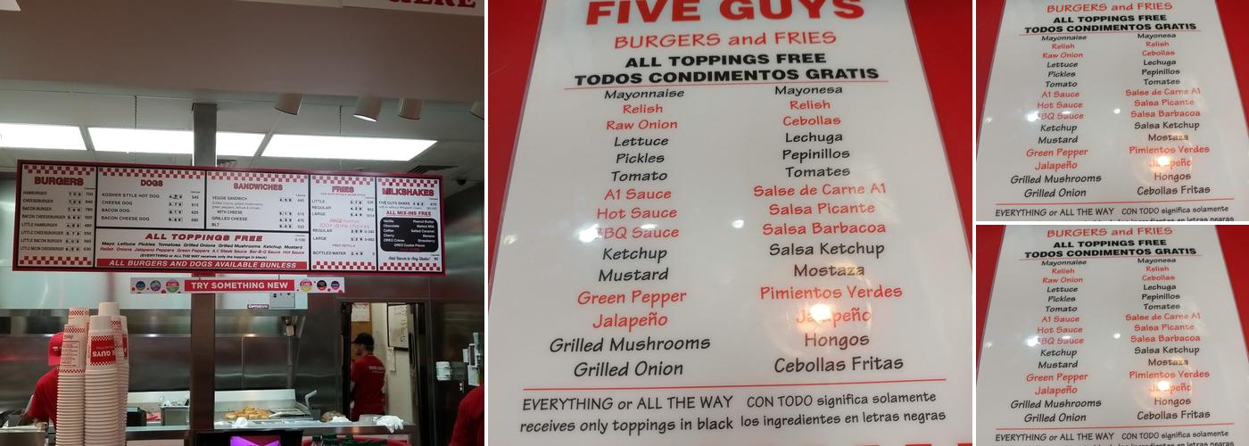 Five Guys Menu