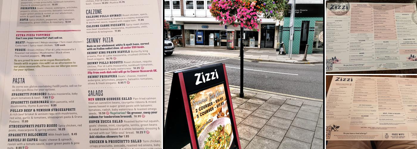 Zizzi - Guildford Menu
