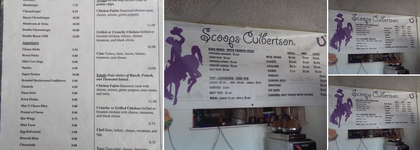 Scoops Menu