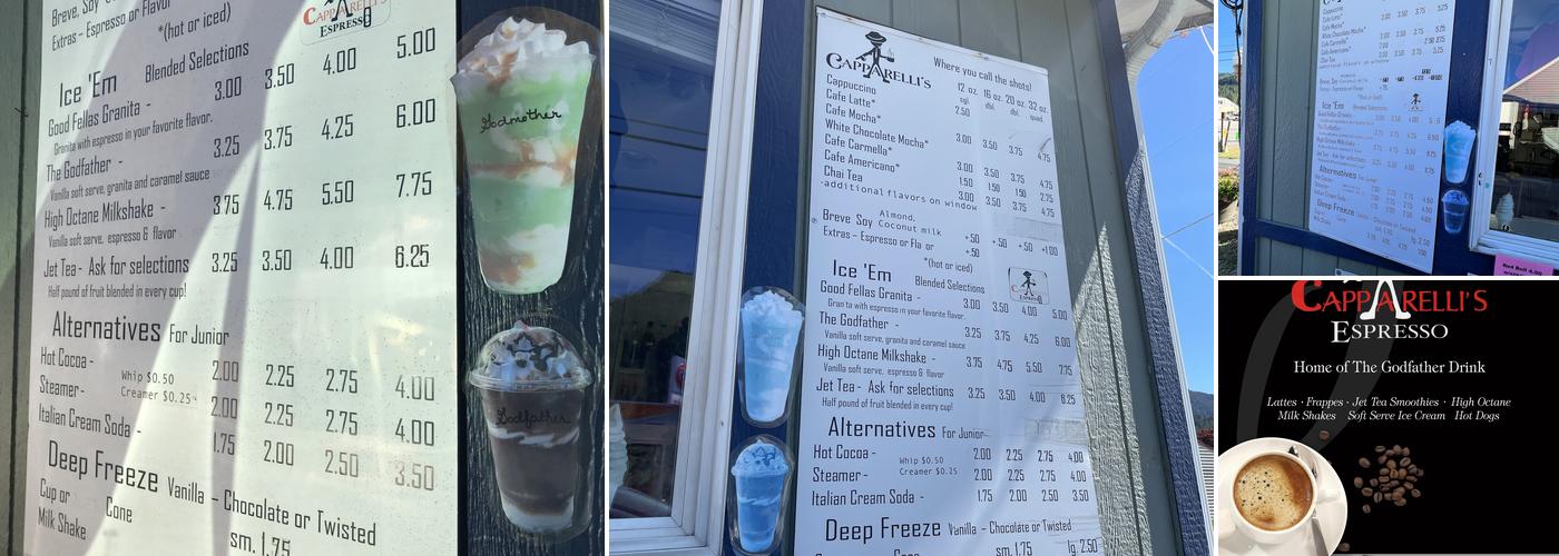 Capparelli’s Espresso Menu