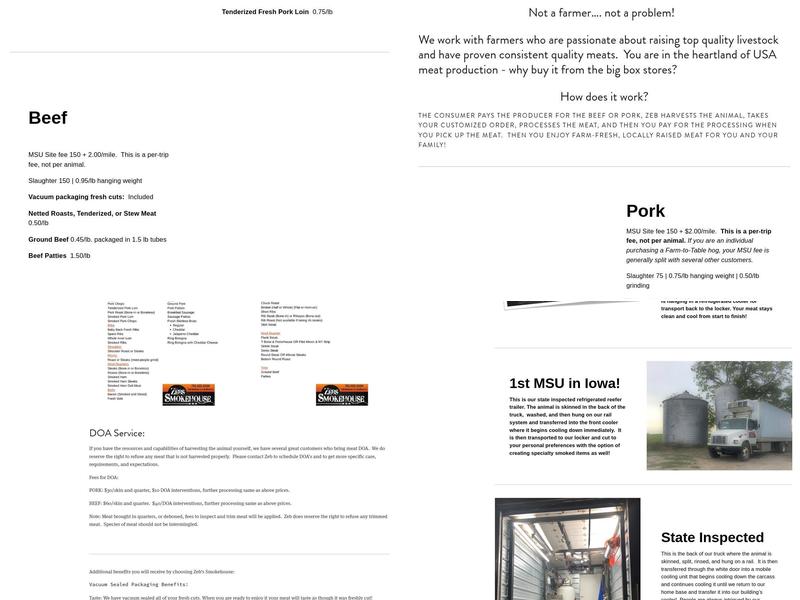 Zeb's Smokehouse Menu