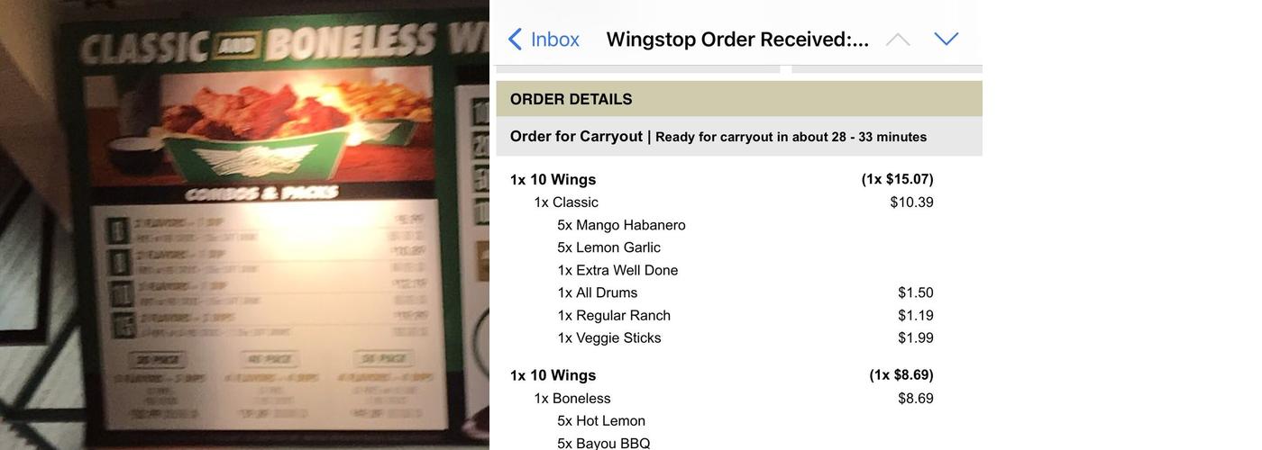 Wingstop Menu
