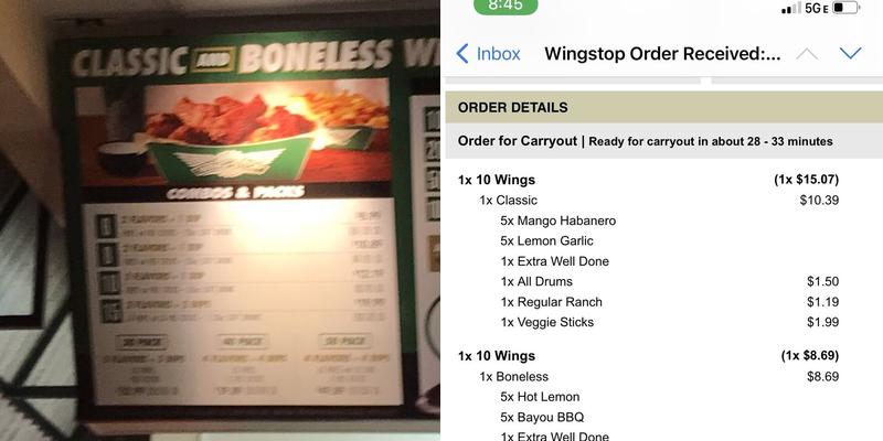 Wingstop Menu