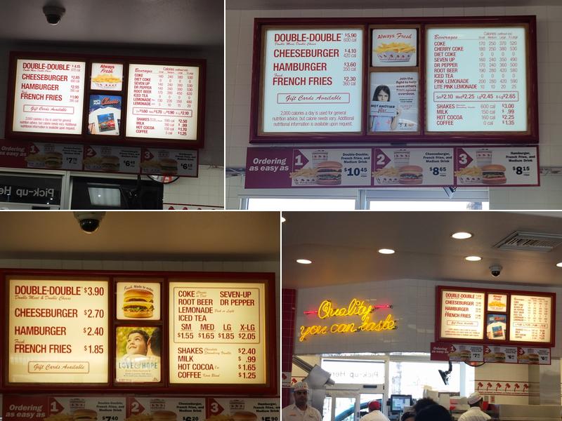 In-N-Out Burger Menu