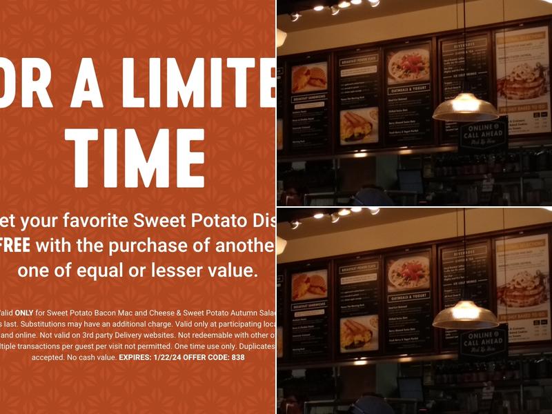 Corner Bakery Menu