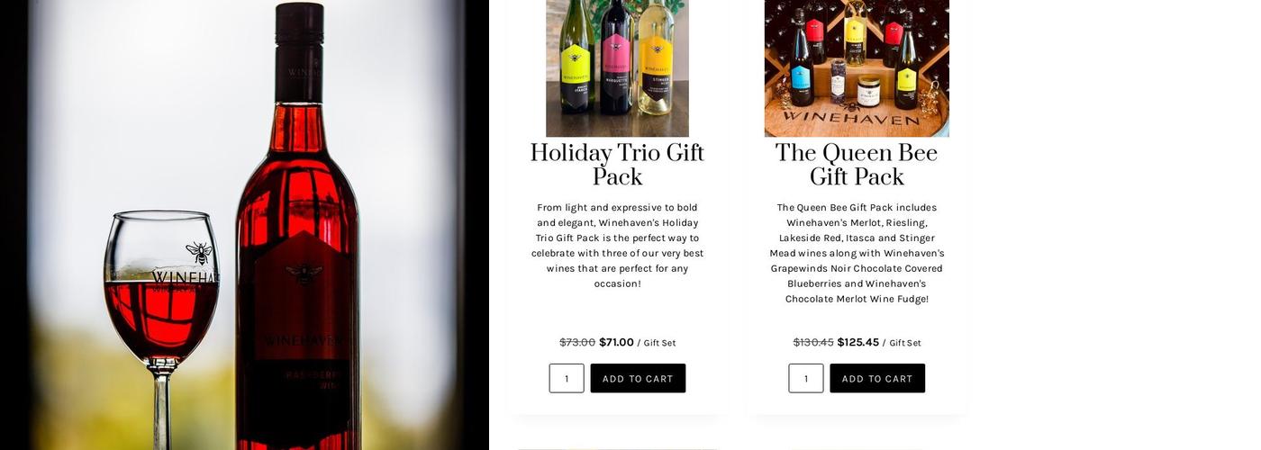 Winehaven Winery Menu