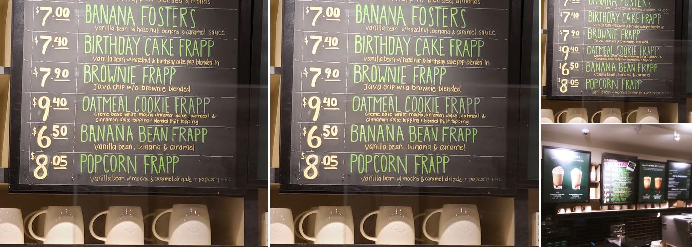 Starbucks Coffee Company Menu